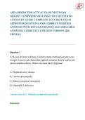 APEA PREDICTOR ACTUAL EXAM TEST BANK 2026&sol;2027 COMPREHENSIVE PRACTICE QUESTIONS AND STUDY GUIDE COMPLETE ACCURATE EXAM APPROVED QUESTIONS AND CORRECT VERIFIED ANSWERS WITH DETAILED RATIONALES &lpar;RELIABLE ANSWERS&rpar; CURRENTLY UPDATED VERSION 2026 EDITION