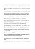EMERGENCY MANAGEMENT FINAL EXAM REVIEW 2026&sol;2027 &vert; STUDY GUIDE&comma; PRACTICE QUESTIONS&comma; ANSWERS & EXAM PREP