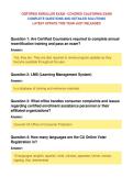 CERTIFIED ENROLLER EXAM - COVERED CALIFORNIA EXAM&NewLine;COMPLETE QUESTIONS AND DETAILED SOLUTIONS&NewLine;LATEST UPDATE THIS YEAR JUST RELEASED