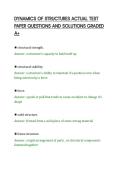 DYNAMICS OF STRUCTURES ACTUAL TEST&NewLine;PAPER QUESTIONS AND SOLUTIONS GRADED&NewLine;A&plus;