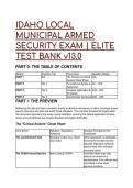 2026&sol;2027 Idaho Local Municipal Armed Security Exam &vert; Ultimate Elite Test Bank v13&period;0 &lpar;Q&A &plus; Complete S-Tier Rationales&rpar;
