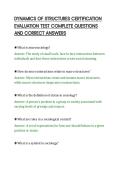 DYNAMICS OF STRUCTURES CERTIFICATION&NewLine;EVALUATION TEST COMPLETE QUESTIONS&NewLine;AND CORRECT ANSWERS
