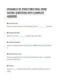 DYNAMICS OF STRUCTURES FINAL PAPER&NewLine;SOLVED QUESTIONS WITH COMPLETE&NewLine;ANSWER