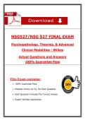 Wilkes NSG 527 Final Exam &ndash; Psychopathology&comma; Theories & Advanced Clinical Modalities &lpar;2026&sol;2027&rpar; Actual Questions & Answers &lpar;100&percnt; Verified&rpar;