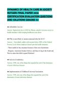 DYNAMICS OF HEALTH CARE IN SOCIETY&NewLine;RUTGERS FINAL PAPER 2026&NewLine;CERTIFICATION EVALUATION QUESTIONS&NewLine;AND SOLUTIONS GRADED A&plus;