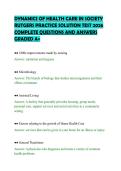 DYNAMICS OF HEALTH CARE IN SOCIETY&NewLine;RUTGERS PRACTICE SOLUTION TEST 2026&NewLine;COMPLETE QUESTIONS AND ANSWERS&NewLine;GRADED A&plus;
