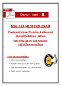 NSG 527 Midterm Exam &ndash; Psychopathology&comma; Theories & Advanced Clinical Modalities Wilkes &lpar;2026&sol;2027&rpar; Actual Questions & Answers &lpar;100&percnt; Verified&rpar;
