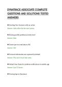 DYNATRACE ASSOCIATE COMPLETE&NewLine;QUESTIONS AND SOLUTIONS TESTED&NewLine;ANSWERS