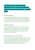 DYNATRACE PRO CERTIFICATION CERTIFICATION EVALUATION VERIFIED QUESTIONS AND