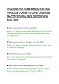 DYNATRACE PRO CERTIFICATION TEST FINAL&NewLine;PAPER 2026 COMPLETE SOLVED QUESTIONS&NewLine;PRACTICE REVISION PACK EXPERT REVIEW&NewLine;550&plus; ITEMS