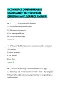 E COMMERCE COMPREHENSIVE&NewLine;EXAMINATION TEST COMPLETE&NewLine;QUESTIONS AND CORRECT ANSWER