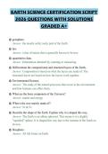 EARTH SCIENCE CERTIFICATION SCRIPT&NewLine;2026 QUESTIONS WITH SOLUTIONS&NewLine;GRADED A