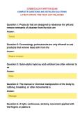 COSMETOLOGY WRITTEN EXAM&NewLine;COMPLETE QUESTIONS AND DETAILED SOLUTIONS&NewLine;LATEST UPDATE THIS YEAR JUST RELEASED