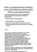 HESI RN Comprehensive Predictor Exam 2026 &ndash; HESI RN &ndash; 2026 &ndash; Comprehensive Exam Study Guide