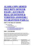 Alaska DPS Armed Security Officer Exam Prep&colon; Real Exam Questions&comma; Verified Answers & Grandmaster Legal Scenarios &lpar;2026&sol;2027 Edition&rpar;