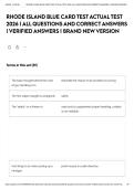 RHODE ISLAND BLUE CARD TEST ACTUAL TEST 2026 &vert; ALL QUESTIONS AND CORRECT ANSWERS &vert; VERIFIED ANSWERS &vert; BRAND NEW VERSION&NewLine;