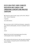 ECCO 2026 STUDY GUIDE COMPLETE&NewLine;EDUCATION AND CLINICAL CARE&NewLine;OPERATIONS CONCEPTS AND PRACTICE&NewLine;QUESTIONS