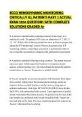 ECCO HEMODYNAMIC MONITORING&NewLine;CRITICALLY ILL PATIENTS PART 2 ACTUAL&NewLine;EXAM 2026 QUESTIONS WITH COMPLETE&NewLine;SOLUTIONS GRADED A&plus;