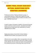SOWK FINAL EXAM 2026&sol;2027 &NewLine;ACTUAL QUESTIONS WITH &NewLine;VERIFIED ANSWERS&period; 