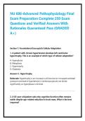 NU 606-Advanced Pathophysiology Final Exam Preparation Complete 250 Exam Questions and Verified Answers With Rationales Guaranteed Pass &lpar;GRADED A&plus;&rpar; 