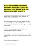 ECCO HEMODYNAMIC MONITORING&NewLine;CRITICALLY ILL PATIENTS PART 2 TEST&NewLine;BANK 2026 UPDATED QUESTIONS AND&NewLine;ACCURATE ANSWERS GRADED A&plus;
