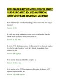 ECGS MADE EASY COMPREHENSIVE STUDY&NewLine;GUIDE UPDATED SOLVED QUESTIONS&NewLine;WITH COMPLETE SOLUTION VERIFIED