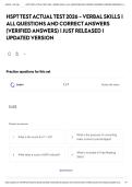 HSPT TEST ACTUAL TEST 2026 - VERBAL SKILLS &vert; ALL QUESTIONS AND CORRECT ANSWERS &lpar;VERIFIED ANSWERS&rpar; &vert; JUST RELEASED &vert; UPDATED VERSION&NewLine;