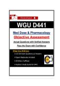 D441 Objective Assessment &ndash; WGU Pharmacology OA &ndash; &lpar;2026&rpar; Actual Questions & Study Guide  Guarantee Pass