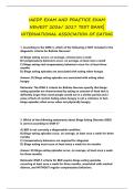 IAEDP EXAM AND PRACTICE EXAM&NewLine;NEWEST 2026&sol; 2027 TEST BANK&vert;&NewLine;INTERNATIONAL ASSOCIATION OF EATING