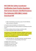 NYC DOB Site Safety Coordinator &NewLine;Certification Exam Practice Questions &NewLine;And Correct Answers &lpar;Verified Answers&rpar; &NewLine;Plus Rationale 2026 Q&A&vert; Instant &NewLine;Download Pdf 