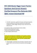 NYC DOB Master Rigger Exam Practice &NewLine;Questions And Correct Answers &NewLine;&lpar;Verified Answers&rpar; Plus Rationale 2026 &NewLine;Q&A&vert; Instant Download Pdf 