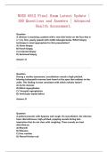 NURS 6512 Final Exam Latest Update &vert;&NewLine;100 Questions and Answers &vert; Advanced&NewLine;Health Assessment&period;