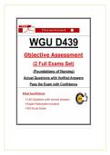 D439 Objective Assessment &ndash; WGU Foundations of Nursing OA &lpar;2026&rpar; Actual Questions & Study Guide  Guarantee