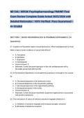 NR 546 &sol; NR546 Psychopharmacology PMHNP Final Exam Review Complete Guide Actual 2025&sol;2026 with Detailed Rationales &vert; 100&percnt; Verified &vert; Pass Guaranteed &ndash; A&plus; Graded