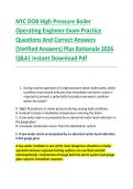 NYC DOB High Pressure Boiler &NewLine;Operating Engineer Exam Practice &NewLine;Questions And Correct Answers &NewLine;&lpar;Verified Answers&rpar; Plus Rationale 2026 &NewLine;Q&A&vert; Instant Download Pdf 