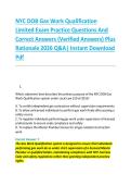 Compilation Bundle for NYC DOB Gas Work Qualification Limited Exams Practice Questions And Correct Answers &lpar;Verified Answers&rpar; Plus Rationale 2026 Q&A&vert; Instant Download Pdf