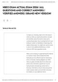 NBEO EXAM ACTUAL EXAM 2026 &vert; ALL QUESTIONS AND CORRECT ANSWERS &vert; VERIFIED ANSWERS &vert; BRAND NEW VERSION&excl;&NewLine;