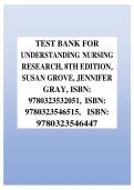 Test Bank for Understanding Nursing Research 8th Edition by Susan Grove & Jennifer Gray &vert; Questions and Answers 2027