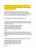 NSG 5442 Pediatric Primary Care Exam 2 Practice Test Bank 2026-2027 Growth&comma; Development&comma; Immunizations & Newborn Assessment