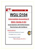 D104 OA2 Intermediate Accounting II &lpar;Units 4&ndash;6&rpar; &ndash; 2026 Actual Questions and Answers &lpar;WGU&rpar; &lpar;Updated PDF&rpar;