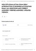 WGU D774 EXAM ACTUAL EXAM 2026 &vert; INTRODUCTION TO BUSINESS ACCOUNTING EXAM &vert; ALL QUESTIONS AND CORRECT ANSWERS &vert; VERIFIED ANSWERS &vert; UPDATED VERSION&NewLine;