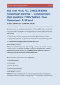 BUL 4421 FINAL FAU GENDLER EXAM Actual Exam 2026&sol;2027 &ndash; Complete Exam-Style Questions &vert; 100&percnt; Verified &ndash; Pass Guaranteed &ndash; A&plus; Graded