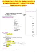 HESI A2 Entrance Exam All Subject Questions & Answers 2027&sol;2028 &vert; Updated Prep