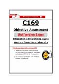 C169 Objective Assessment Exam &ndash; Java Programming &ndash; 2026 Actual Questions & Answers &lpar;WGU&rpar;