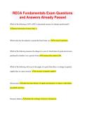 RECA Fundamentals Exam Questions & Answers 2027&sol;2028 &vert; Latest Exam Prep