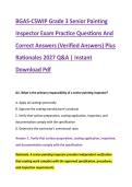 BGAS-CSWIP Grade 3 Senior Painting &NewLine;Inspector Exam Practice Questions And &NewLine;Correct Answers &lpar;Verified Answers&rpar; Plus &NewLine;Rationales 2027 Q&A &vert; Instant &NewLine;Download Pdf