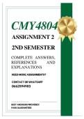 CMY4804 ASSIGNMENT 2 SEMESTER 2 2026 - COMPLETE ANSWERS