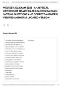WGU D514 OA EXAM 2026 &vert; ANALYTICAL METHODS OF HEALTHCARE LEADERS OA EXAM &vert; ACTUAL QUESTIONS AND CORRECT ANSWERS &vert; VERIFIED ANSWERS &vert; UPDATED VERSION&NewLine;