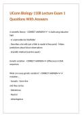 UConn Biology 1108 Lecture Exam 1 Questions With Answers