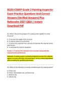 BGAS-CSWIP Grade 2 Painting Inspector &NewLine;Exam Practice Questions And Correct &NewLine;Answers &lpar;Verified Answers&rpar; Plus &NewLine;Rationales 2027 Q&A &vert; Instant &NewLine;Download Pdf